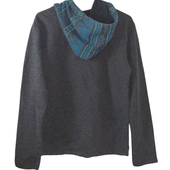 Rustic Souls S Gray & Teal Patterned Hoodie - Picture 4 of 7